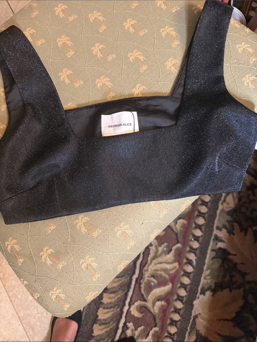Georgia Alice Sparkle Black Cropped Bustier Top